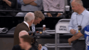 Steve Kerr Talking To Gregg Popovich In Court GIF