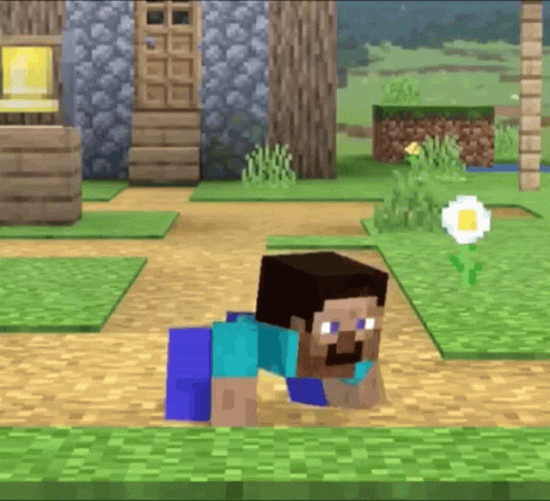 Steve Minecraft Crawling GIF