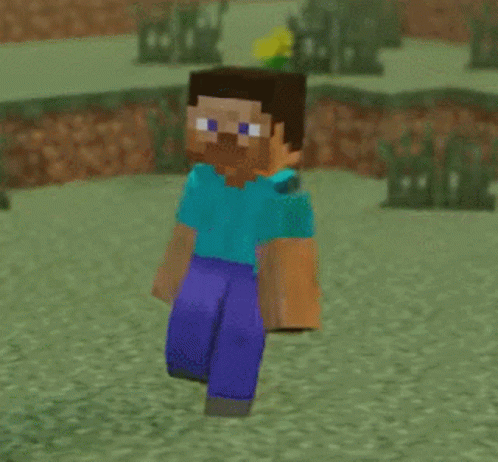 Steve Minecraft Garden Dancing GIF