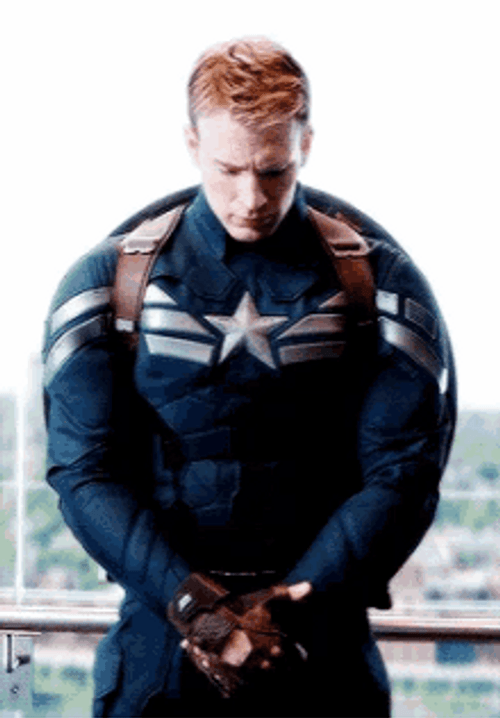 Steve Rogers Chris Evans Captain America Look Up GIF