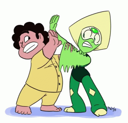 Steven and Peridot Cartoon Drawing