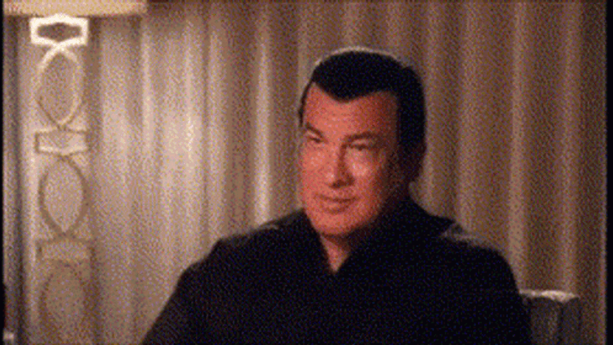 Steven Seagal Interview Smile GIF