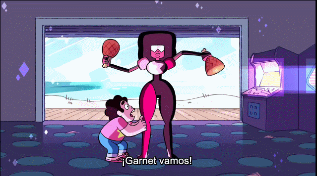 Steven Trying To Move Garnet GIF