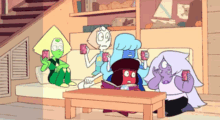 Steven Universe Girl Gang Drinking GIF