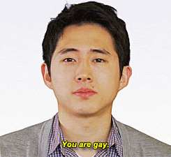 Steven Yeun Asking Why Are You Gay GIF