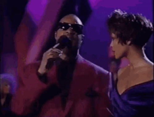 Stevie Wonder With Whitney Houston GIF