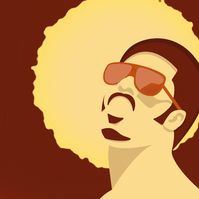 Stevie Wonder Afro Orange Aesthetic GIF