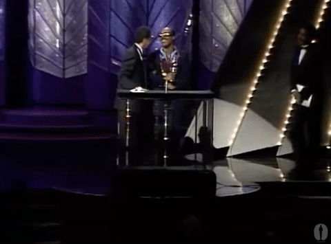 Stevie Wonder Happy Oscars Trophy GIF