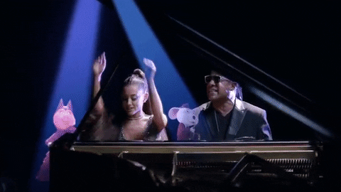 Stevie Wonder Lotus Beth Ariana Grande Happy Birthday GIF