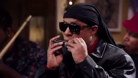 Stevie Wonder Playing Harmonica GIF