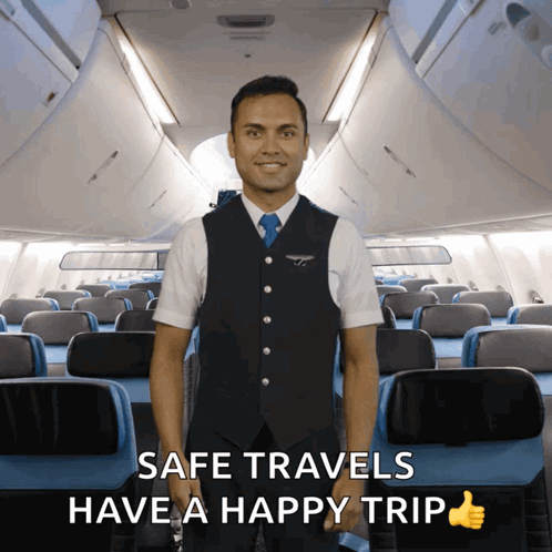 Stewardess in Airplane Safe Travels
