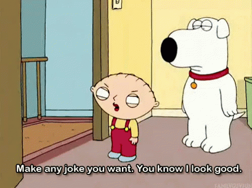Stewie and Brian Saying Make Any Joke You Want