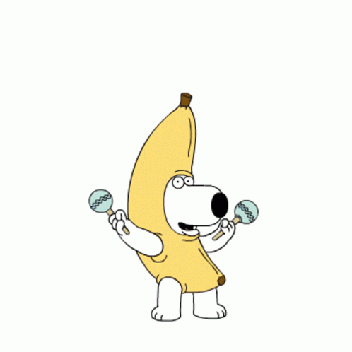 Stewie Friend Brian Griffin In Banana Costume Dancing GIF