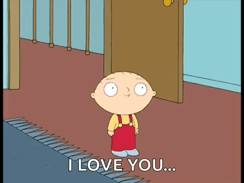 Stewie From Family Guy Says I Love You In Front Of A Door GIF