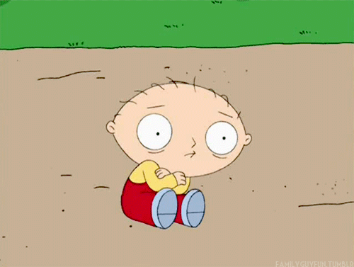 Stewie From Family Guy Sitting on Ground