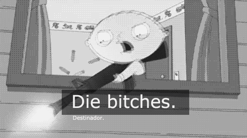 Stewie Griffin Shoot Running Crowd GIF