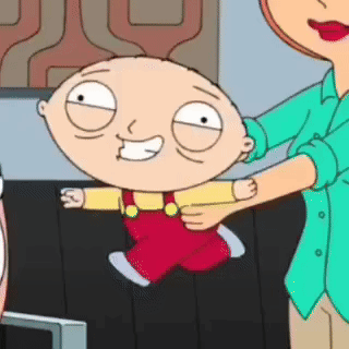Stewie Held By Woman In Blue Shirt GIF