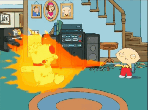 Stewie Playing Guitar With Flame