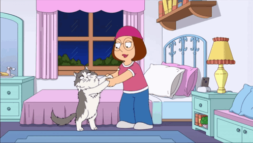 Stewie Sister Meg Griffin Dancing With Cat GIF