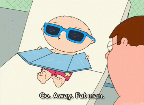 Stewie Wearing Shades Go Away Fat Man GIF