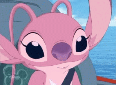 Stich And Angel Flowers For You GIF