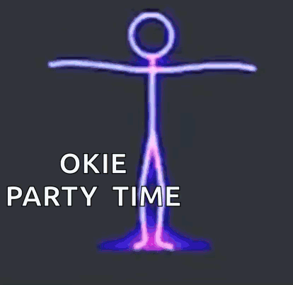 Stick Figure Dancing Okie Party Time GIF