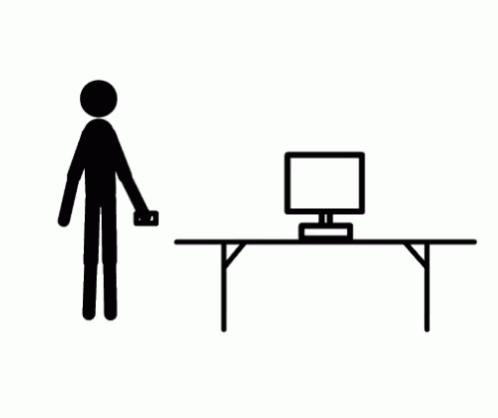 Stick Figure Destroying Computer GIF