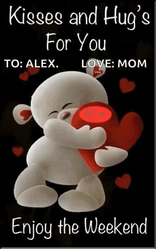 Stick Figure Girl Surrounded By Hearts And Hugs GIF