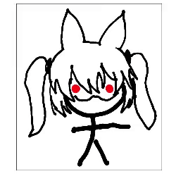 Stick Figure Girl With Pigtails And Red Eyes GIF