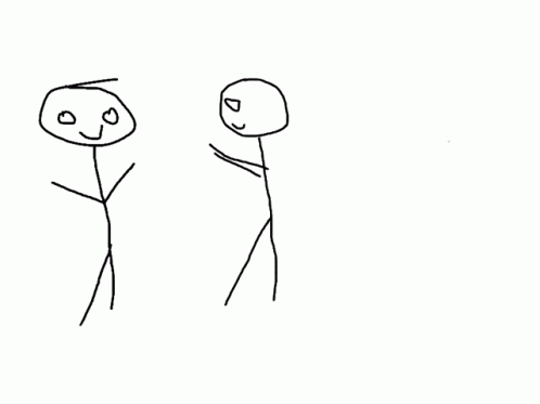 Stick Figure Kiss GIF