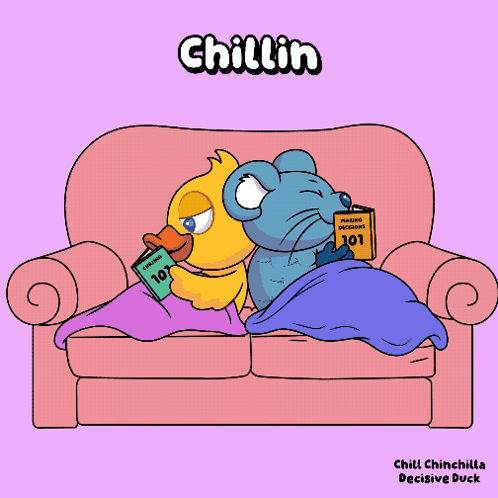 Stick Figure Laying In Hammock Saying Chillin GIF