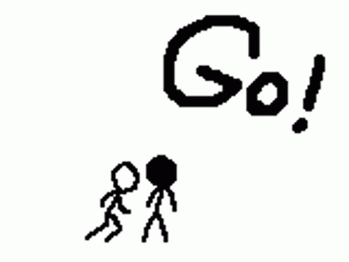 Stick Figure Lying Near Shark Tail GIF