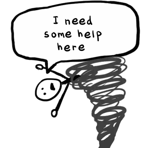Stick Figure Saying I Need Help