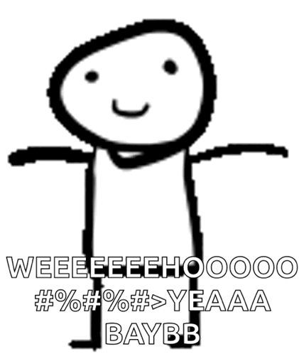 Stick Figure Saying Weeehooo Yea