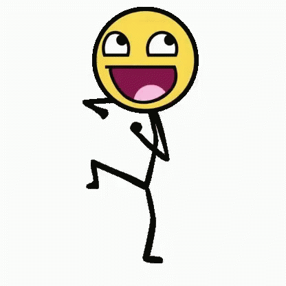 Stick Figure Smiley Dancing and Smiling