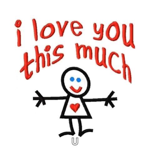 Stick Figure With Heart Saying I Love You This Much