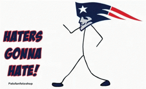 Stick Figure With Patriots Flag Walking Haters Gonna Hate