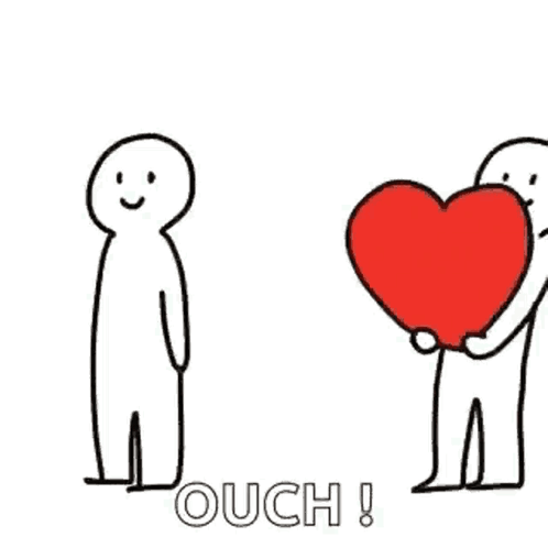Stick Figures Holding Hands Near Heart