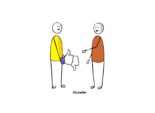Stick Figures Shaking Hands