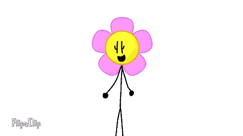 Stick Figures with Pink and Yellow Flowers