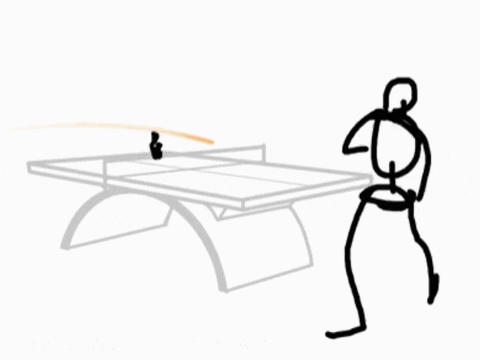 Stick Man Playing Table Tennis Boing GIF