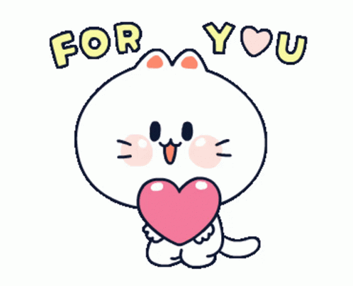 Sticker Cat Heart You For You GIF