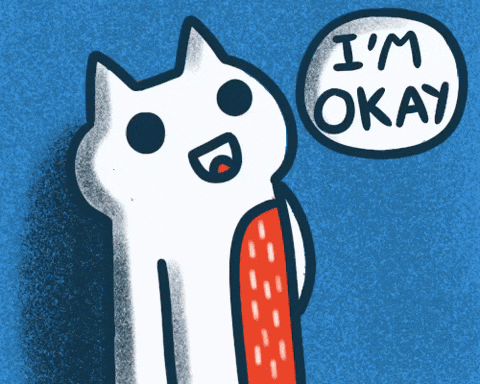 Sticker Cat Im Okay Meme GIF
