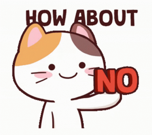 Sticker Cat Nope Meme GIF