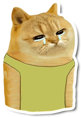 Sticker Cat Screaming Tears GIF