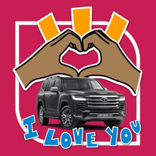 Sticker Saying I Love You With Toyota Land Cruiser 360