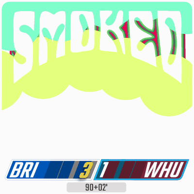 Sticker Saying Smoked Bri 3/1 Whu 90 + 02