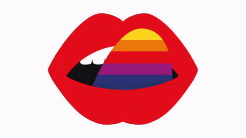 Sticking Tongue Out Pride Lips GIF