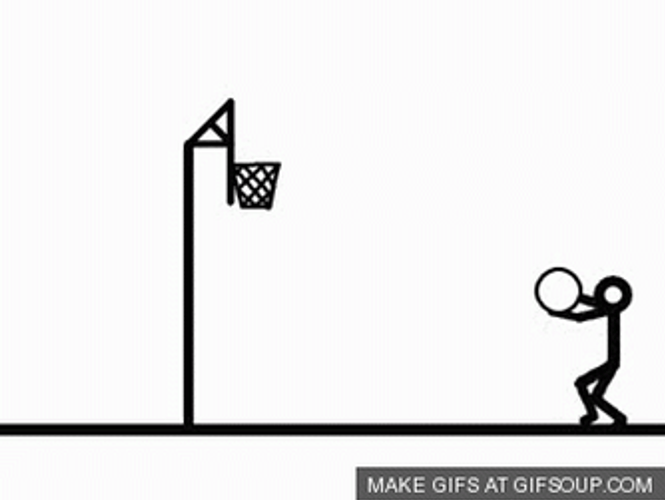 Stickman Epic Fail Playing Basketball GIF