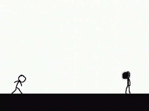 Stickman Fight Black Vs White Epic Swords GIF